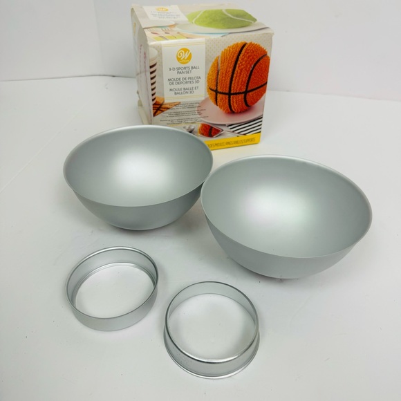 Wilton 3-D Sports Ball 6-Inch Aluminum Cake Pan Set - Picture 7 of 8